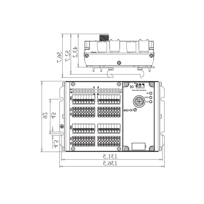 IP20、IO-Link Hub、PNP、32DI/DO 自适应、Class B、端子式模块、009C53